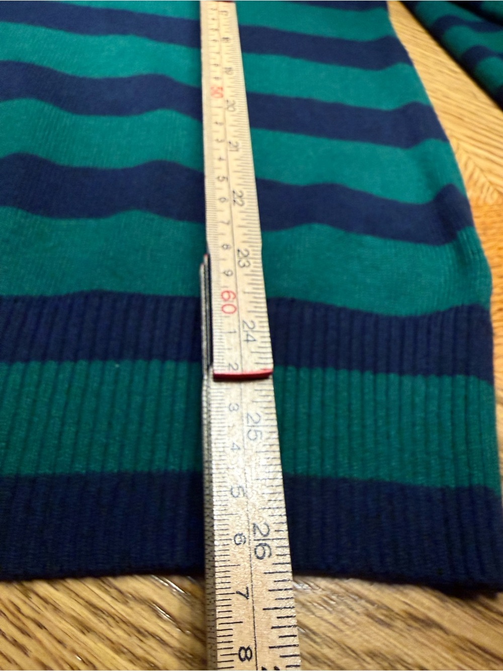 L.L.Bean Women’s Cotton Cashmere Striped Turtleneck Sweater Green Navy M Preppy - Picture 10 of 10